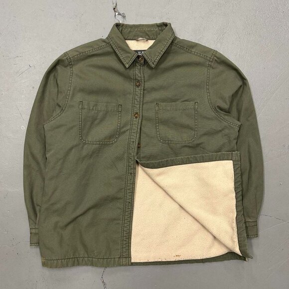 Vintage Woolrich Woman’s Sherpa Lined Green Button Up‎ XL - Picture 1 of 6